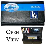 MLB Women's Genuine Leather Clutch Wallet - LA Dodgers