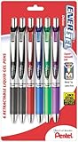 Pentel EnerGel Deluxe RTX Gel Ink Pens, 0.7 Millimeter Metal Tip, Assorted Colors,  6 Pack (BL77BP6M)