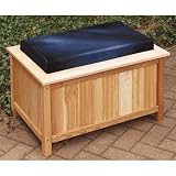 Cedar Storage Bench with Cushion Top Color: Navy