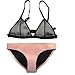 FLORAVOGUE Womens Neoprene Bikini Mesh Triangle Set Bathing Suit Set