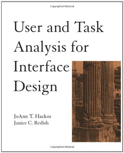 User and Task Analysis for Interface Design 0471178314 pdf