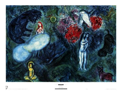 Le Paradis Art Poster Print by Marc Chagall, 33x25