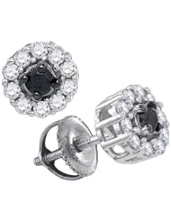 10KT White Gold 0.55CT-Diamond Flower Earrings