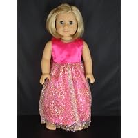 A Beautiful Pink Party Dress with Sparkles Designed for 18 Inch Doll Like the American Girl Dolls