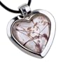 Striped Heart Framed Pendant Murano Glass