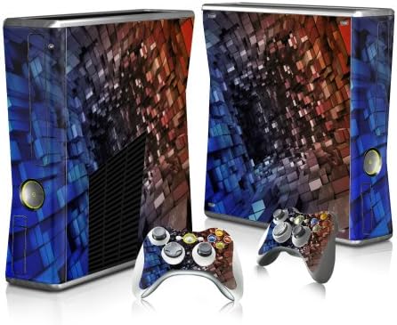 Xbox 360 Slim Skin Sticker Full Body Wrap Plus Two Matching Controller Skins Protects From Scratches Vinyl Decal Tetris Tunnel