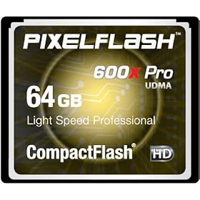 64GB PixelFlash 600x CF Compact Flash Memory Card Light Speed Professional Series