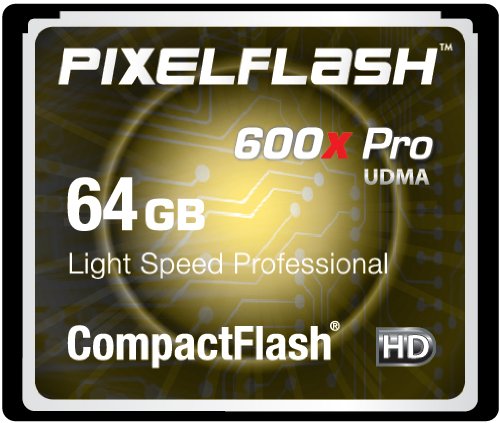 64GB PixelFlash 600x CF Compact Flash Memory Card Light Speed Professional Series
