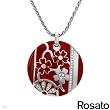 ROSATO Made in Italy Majestic Necklace With 1.30ctw Cubic zirconia Red Enamel and 925 Sterling silver. Total item weight 34.9g