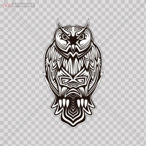 Decal Sticker Owl Doors Car Window Wall Art Decor Doors Helmet Truck Motorcycle Note Book Mobile Laptop Size: 4 X 2.2 Inches Vinyl color print