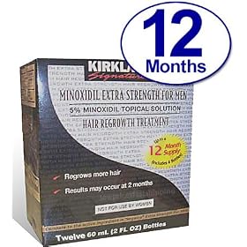 Minoxidil for Men 5% Minoxidil Hair Regrowth Treatment - Kirkland Brand - 12 Months Supply Unscented 1 Year