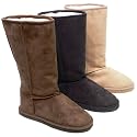 Faux Suede Flat Bottom Mid-Calf Winter Boots