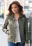 Jessica London Plus Size Leather Bomber Jacket