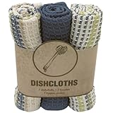 Midnight Stripe Waffleweave Dishcloths Set of 3