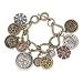 Tri Color Coin Charm Toggle Bracelet Fashion Jewelry