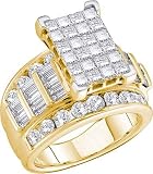 Real Diamond Wedding Engagement Ring 5.00CTW DIAMOND INVISIBLE RING 14K Yellow-gold