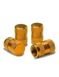 VCAP-RT-024-GD, Aluminum Gold Anodized Round Style OEM Replacement Tire Rim Valve Stem Caps Cover - Set of 4 pcs