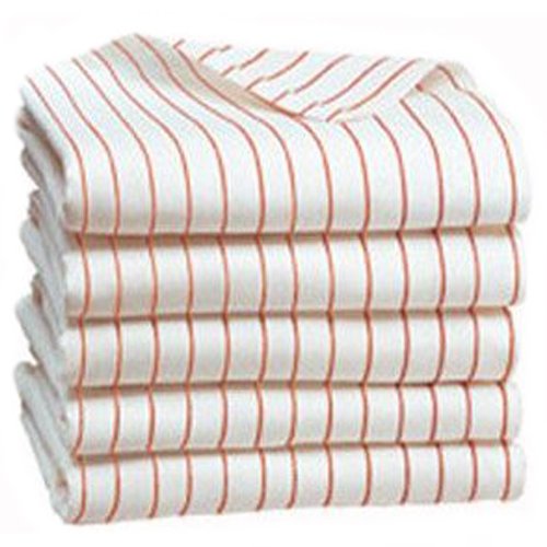 Royal Resort Collection - Set of 2 Luxury Pool / Beach Towels; Pure White with Sunny Orange Stripes