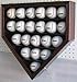 DisplayGifts Baseball Display Case Wall Cabinet Holder Shadow Box 21 Slots UV Protected Lockable Cherry Finish