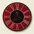 Wood clock~ Tuscany red ~Artworks Home Accents~ large kitchen wall clocks~ code 330
