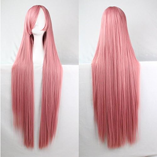 Womens/Ladies 80cm Pink Color Long STRAIGHT Cosplay/Costume/Anime/Party/Bangs Full Sexy Wig(80cm,Straight,Pink)