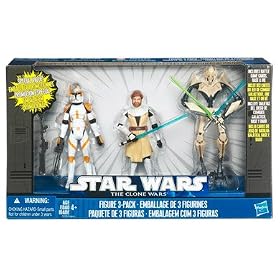 Star Wars Clone Wars 3 Figure Pack - Obi-Wan Kenobi / Clone Commander Cody / General Grievous
