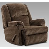 Chocolate Fibric Rocker Recliner Living Room Chair, Made In USA