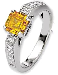 14kw Emma Grace Asscher Cultured Diamond Ring