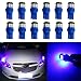 YaaGoo Compact Small bulb License Plate Lights Lamp,T10 168 194 2825 W5W,blue,12pcs