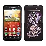 Black Blue Dragon Skull Rubberized Snap on Hard Plastic Cover Faceplate Pho ....