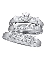 0.07CTW DIAMOND ROUND CENTER TRIO SET