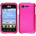 LG Optimus Fuel L34C Pink Rubberized Plastic Cover Snap On Hard Rugged Gel Case Cell Phone Shield Protector Shell from [Accessory Library]