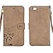 CORNMI Design for i6 Plus Case, Premium Vintage Flip Wallet Leather Magnetic Closure Cover Skin for i6 / 6S Plus 5.5 inch with Card Slots, Cash Compartment and Wrist Strap(Light Brown)