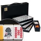 Japanese Riichi Mahjong Set with White Tiles