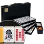 Japanese Riichi Mahjong Set with White Tiles by Yellow Mountain Imports