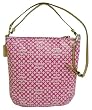 Coach Op Art Leah Canvas Convertiable Hobo Crossbody Bag Tote 13341 Pink