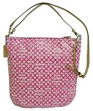 Coach Op Art Leah Canvas Convertiable Hobo Crossbody Bag Tote 13341 Pink
