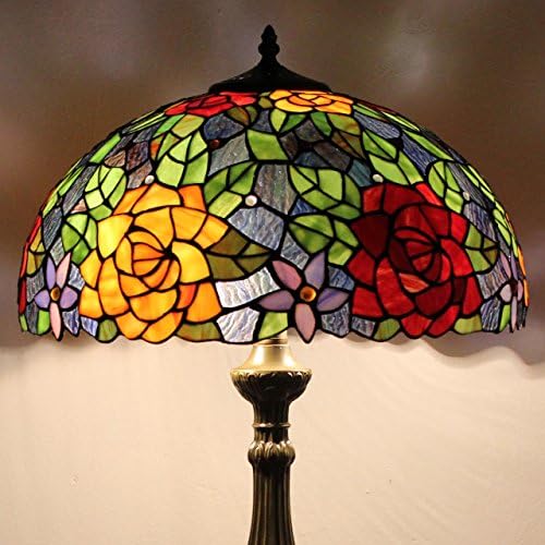 Difuni Tiffany Style Table Lamps for Living Room with Zinc Base 16 Inch Shade