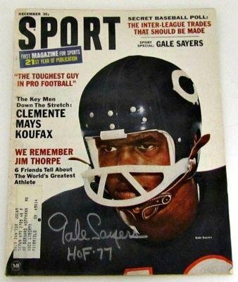 Gale Sayers Autographed Chicago Bears Sport Magazine HOF 77 Inscr SI - Autographed NFL Magazines