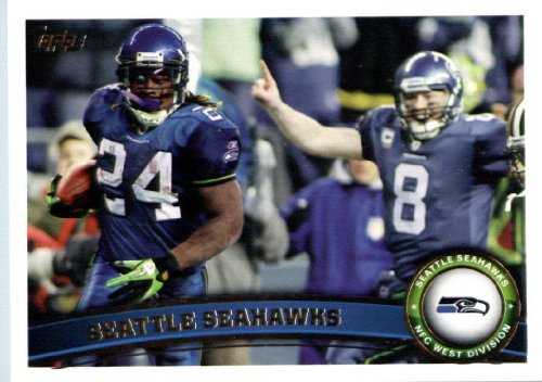 2011 Topps Football Card # 137 Seattle Seahawks Team Card - Seattle Seahawks (Matt Hasselbeck / Marshawn Lynch) NFL Trading Card in a Protective Case!