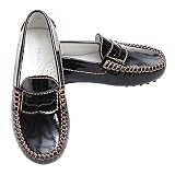 Primigi Black Patent Contrast Stitch Driving Shoes Toddler Girls 7.5-6