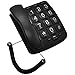 LeeKer LK-P02B Big Button Corded Telephone for Elderly perfect for Low Vision Aids with Handsfree Speakerphone (Black)
