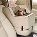 Snoozer Extra Large Luxury High-Back Console Pet Car Seat, Buckskin/Java Microsuede