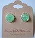Summerfield Collection Silver-tone Faux Druzy Stone Stud Earrings 12mm (Mint Green)