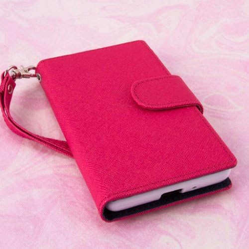 MPERO FLEX FLIP Wallet Case for LG Splendor / Venice US730 - Pink / Navy Blue