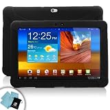 Sleek Impact-Resistant Protective Silicone Skin Cover for W-Fi Samsung GALAXY Tab 10.1 ** Includes Tablet Cleaning Kit**