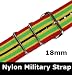 Military Nylon Nato Red Yellow Black Green Strap 18mm