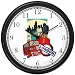 Icons of London: London Bridge, Doubledecker Tour Bus, Royal Guard in Bear Hat England Theme Wall Clock by WatchBuddy Timepieces (White Frame)