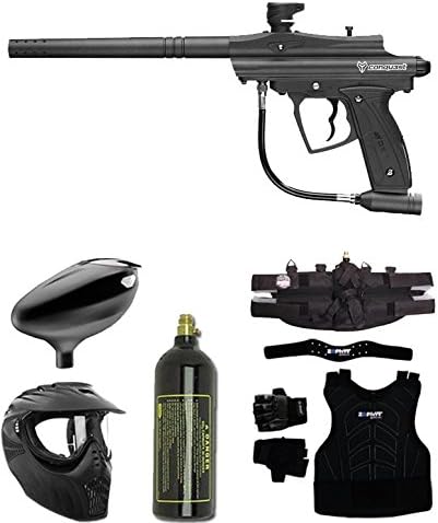 D3FY Sports CONQU3ST Starter Protective CO2 Paintball Gun Package - Black