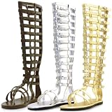 Mens Roman Gladiator Brown Costume Sandal - Large